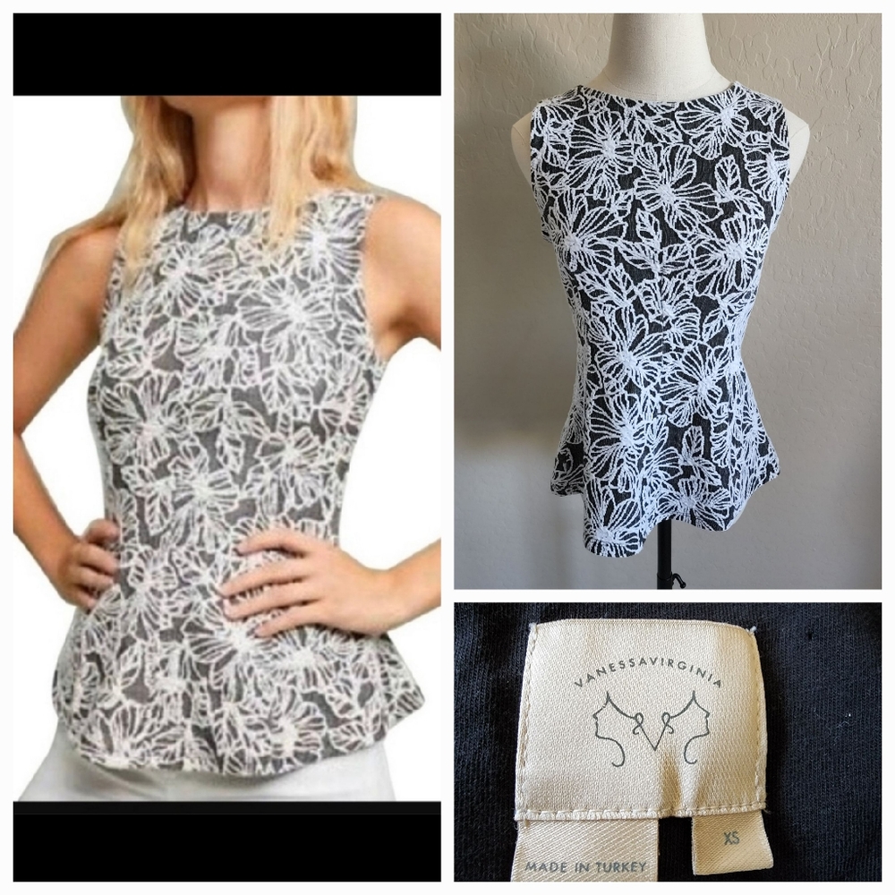 ⭐4/$20 Anthro Vanessa Virginia Peplum Sleeveless Top XS